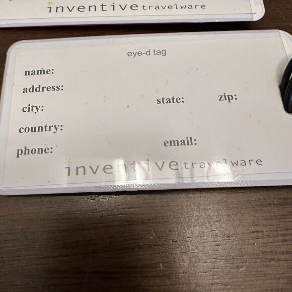 Inventive Travelware 2 Luggage Tags Funny "Drop it" & "Another bag" Hot Pink - Picture 5 of 6